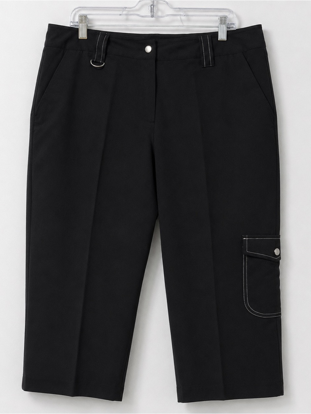 Larry Levine Black Stretch Capri Pants Women’s Size 14